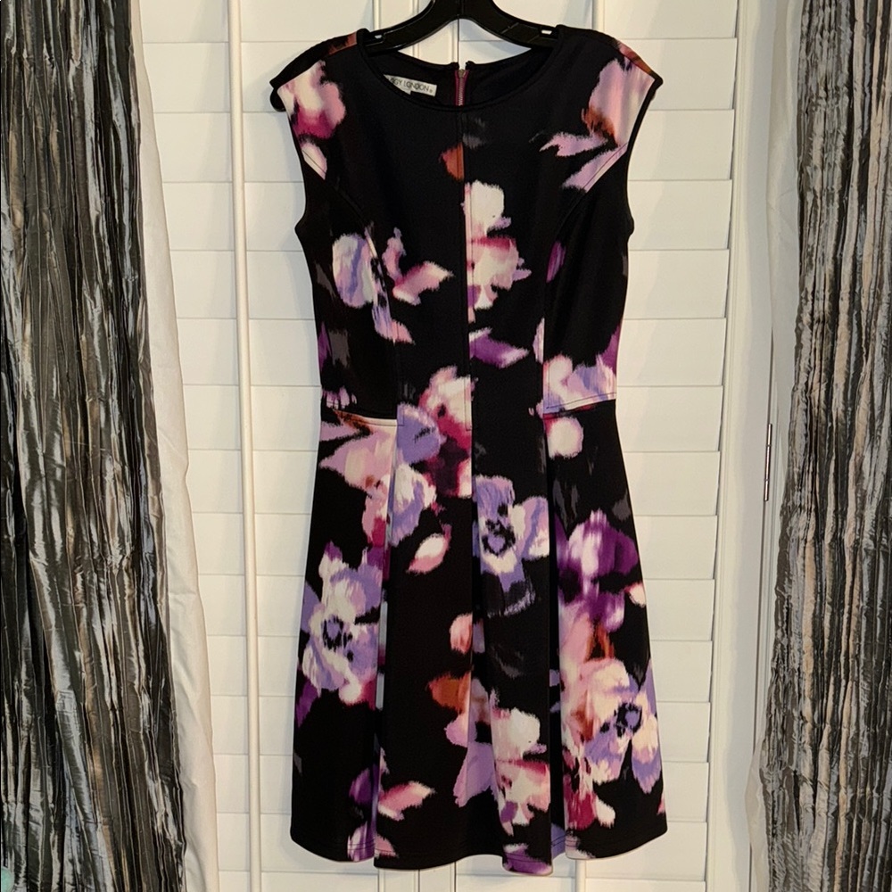 Floral Black and Pink Dress